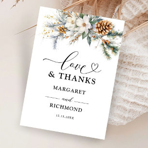 Rustique Floral Mariage d'hiver Merci Cartes