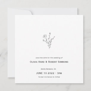 Rustique Floral minimaliste Carré Mariage