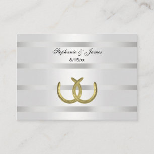 Rustique Golden Horseshoes Argent Wht Place Cartes
