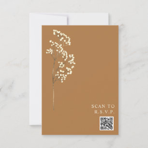 Rustique Goldenrod Gypsophila QR Code Mariage RSVP