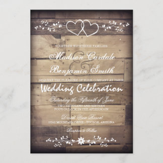 Rustique Grange Bois Double Coeur Invitations de m