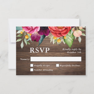 Rustique Grange Bois Floral Mariage RSVP