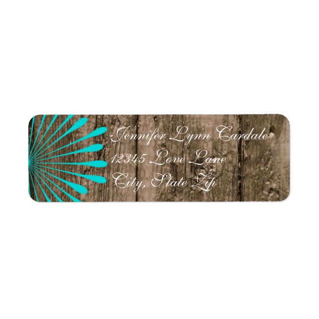 Rustique Grange Bois Turquoise Fleur Étiquettes de (Devant)