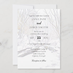 Rustique hiver canyon neige Faire-part de mariage