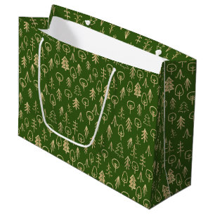 Rustique Hiver Gold Patterson Vert Grand Sac Cadea