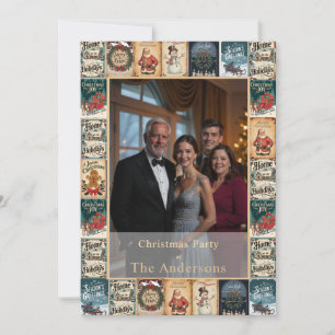 Rustique hiver Noël Photo Party Invitation
