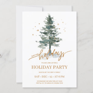 Rustique Hiver Pine Tree Fête Invitation