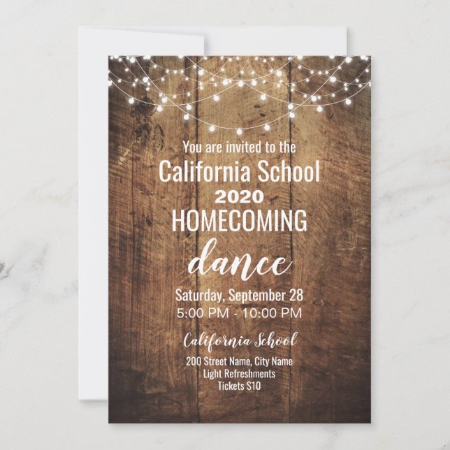 Rustique Homecoming Dance Invitation (Devant)