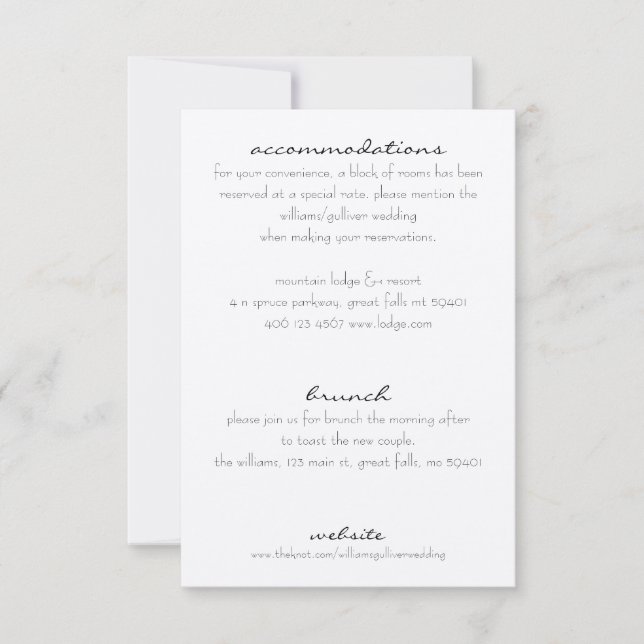 Rustique Informations supplémentaires Invitation I (Devant)