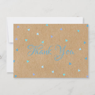 Rustique Kraft Blue Hearts Script Merci