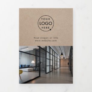 Rustique Kraft   Brochure Tri-fold du logo de l'en