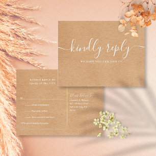 Rustique Kraft Demande de chanson RSVP Carte posta