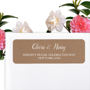 Rustique Kraft Étiquettes d'adresse de retour du