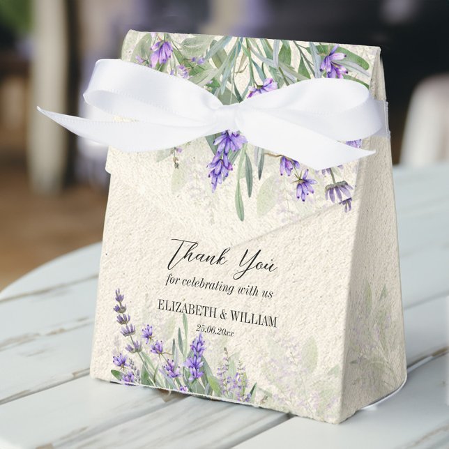 Rustique lavande ballotins personnalisés (Rustic lavender personalized favor boxes wedding favors cute favor box lavender themed)