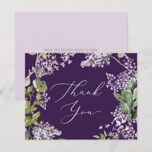 Rustique Lilac Carte de remerciements pourpre