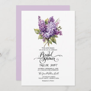 Rustique Lilac Invitation de douche nuptiale