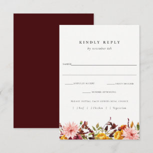 Rustique Mariage Automne RSVP Avec Carte Choix De