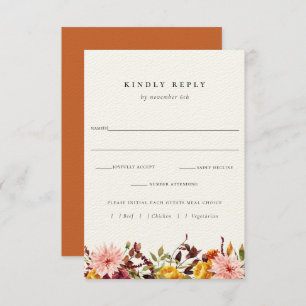 Rustique Mariage Automne RSVP Avec Carte Choix De
