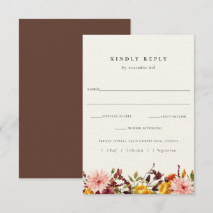 Rustique Mariage Automne RSVP Avec Carte Choix De 