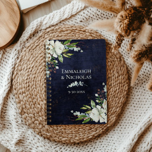 Rustique Mariage Chic Floral Navy Bleu