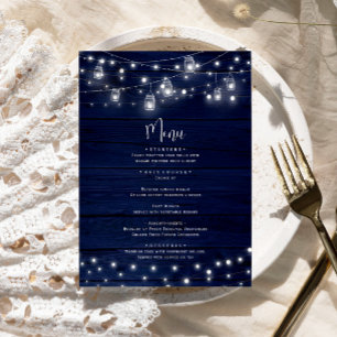Rustique Marine Bois Mason Jars Lumières Menu Mari