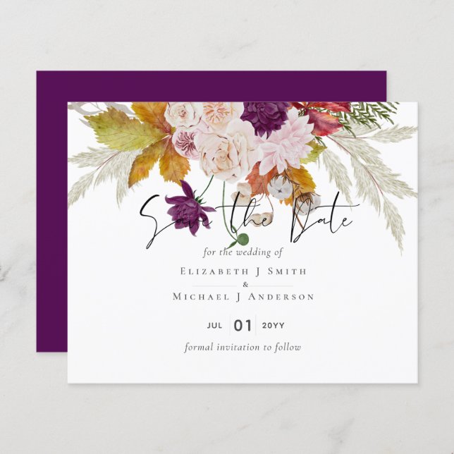 Rustique Maroon Ginger Blush Wedding Enregistrer l (Devant / Derrière)