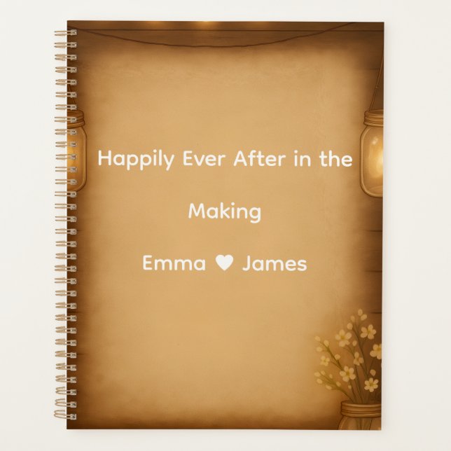 Rustique Mason Jar & String Wedding planner (Devant)