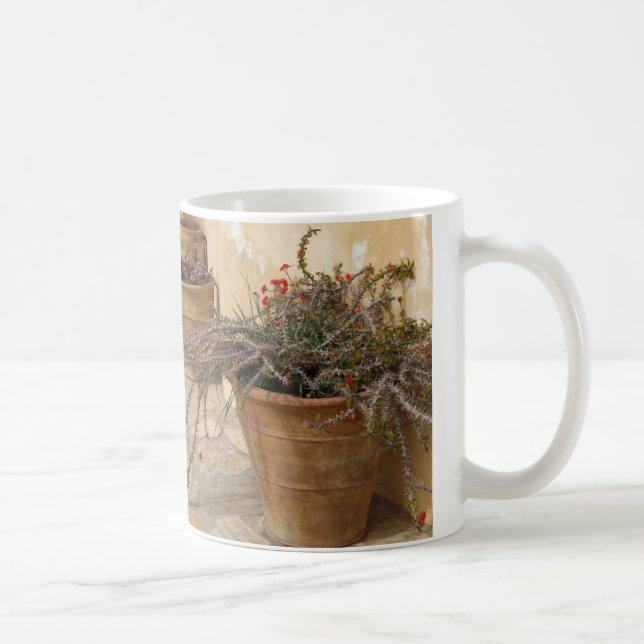 Rustique méditerranéen Cactus Plante Pots Mug (Droite)