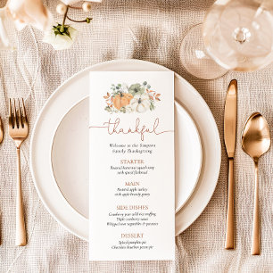 Rustique menu de Thanksgiving à la citrouille 