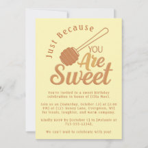 Rustique Miel Abeille Jaune Douce Invitation Anniv