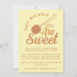 Rustique Miel Abeille Jaune Douce Invitation Anniv