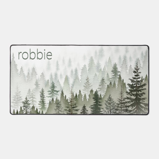 Rustique Misty Forest Vert & Blanc Monogramme (Recto)