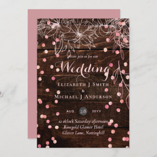Rustique moderne Dusty Rose rose Confetti Mariage