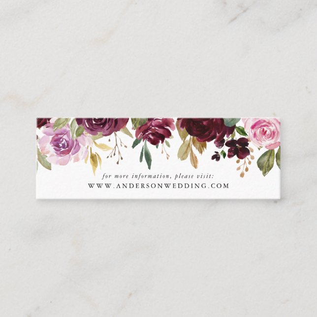 Rustique Moody Floral | Cartes de site Mariage (Devant)