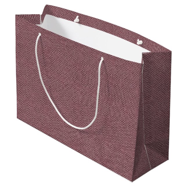Rustique Motif Parquet Rouge Grand Sac Cadeau (Dos Angle)