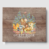 Rustique Neutral Woodland Baby shower Livre d'invi