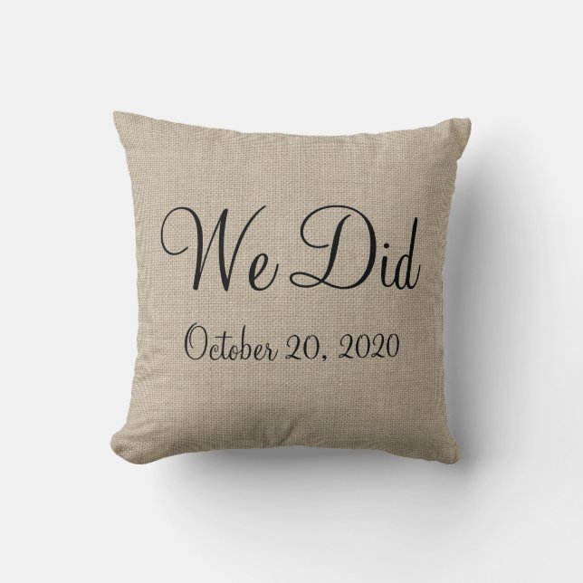 Rustique "nous avons fait" coussin de date de (Recto)