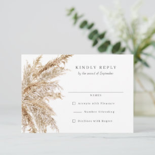 Rustique Pampas Mariage Grass RSVP Réponse