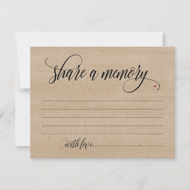 Rustique Partager Une Sympathie De Mémoire, Carte  (Devant)