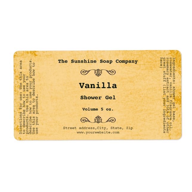 Rustique patiné papier style étiquette cosmétique  (Devant)