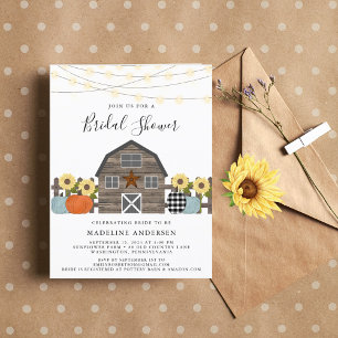 Rustique Pays Automne Bridal Showboat Invitation