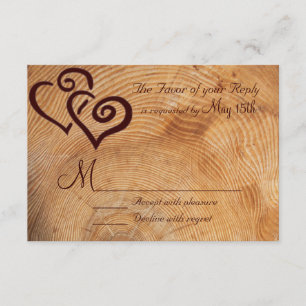 Rustique Pays Bois Double Coeurs Mariage RSVP