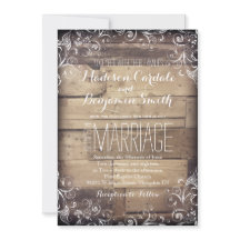 Rustique Pays Bois Flourish Mariage Invitations