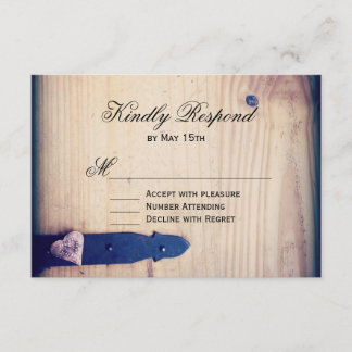 Rustique Pays Bois Loch Mariage RSVP Répondre Cart