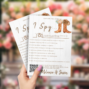 Rustique Pays Boots "I Spy" Jeu Mariage