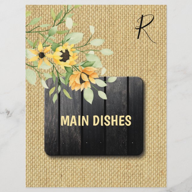 Rustique pays burlap recette organisateur diviseur (Devant)