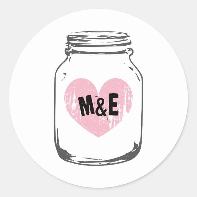 rustique pays chic mason jar autocollants mariage (Devant)