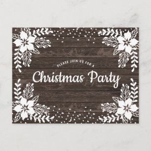 Rustique Pays Floral Noël Fête Invitation