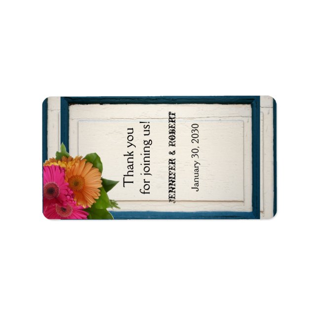 Rustique Pays Peint Bois Mariage Lèvres Étiquette  (Devant)