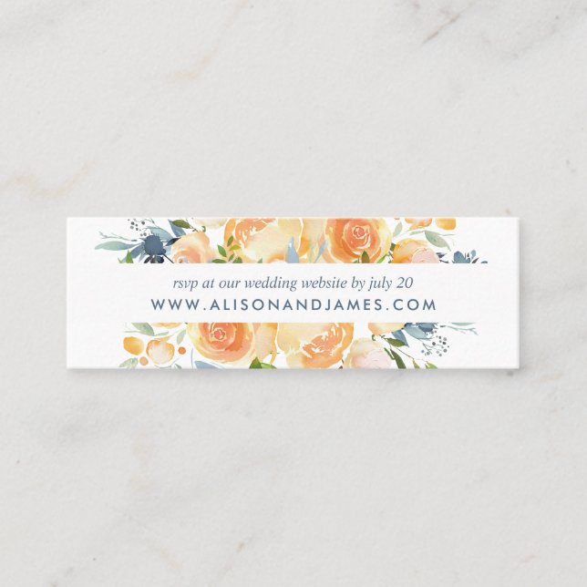 Rustique Peach Peony Site Mariage Cartes RSVP (Devant)